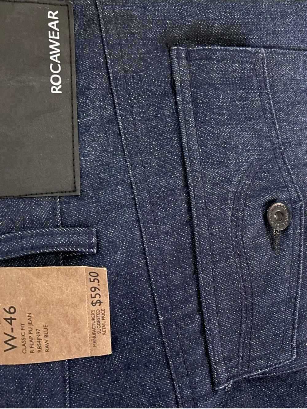 Rocawear Men's Classic Fit Dark Blue Wash Denim Jeans Size 46